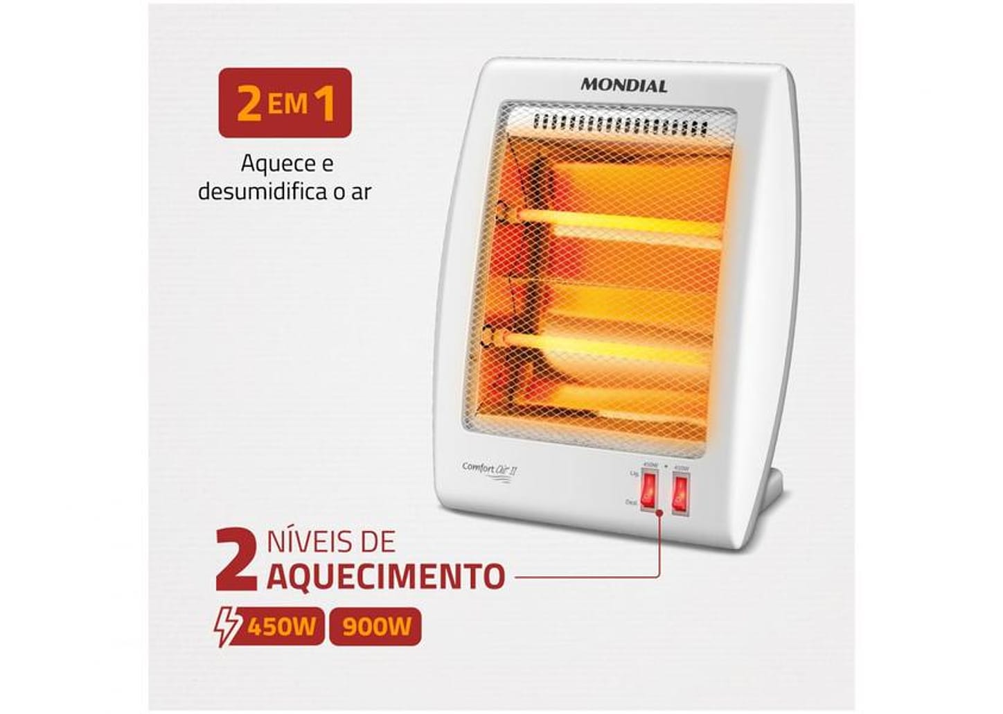 Aquecedor Quartzo Mondial A-15 Portátil