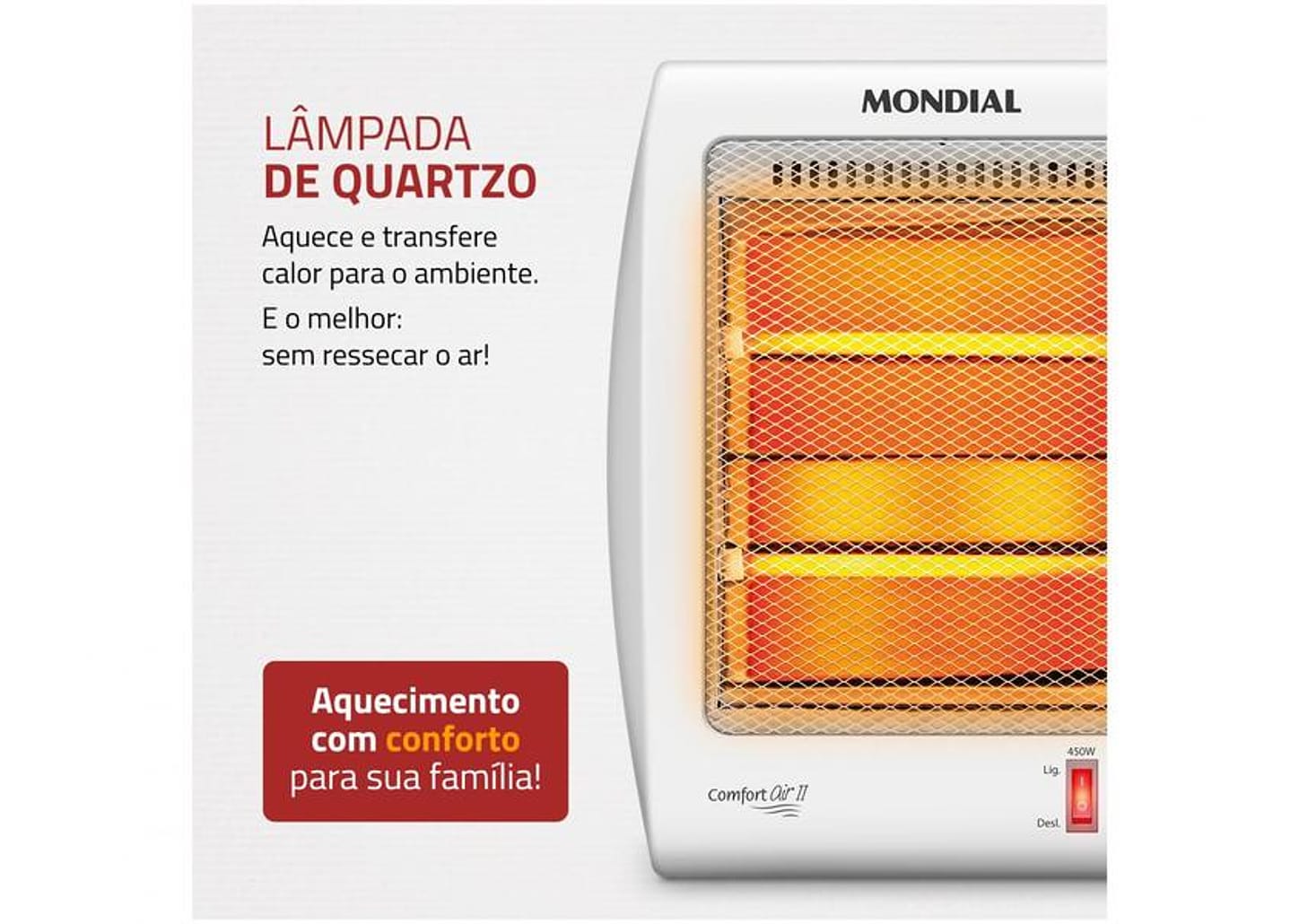 Aquecedor Quartzo Mondial A-15 Portátil