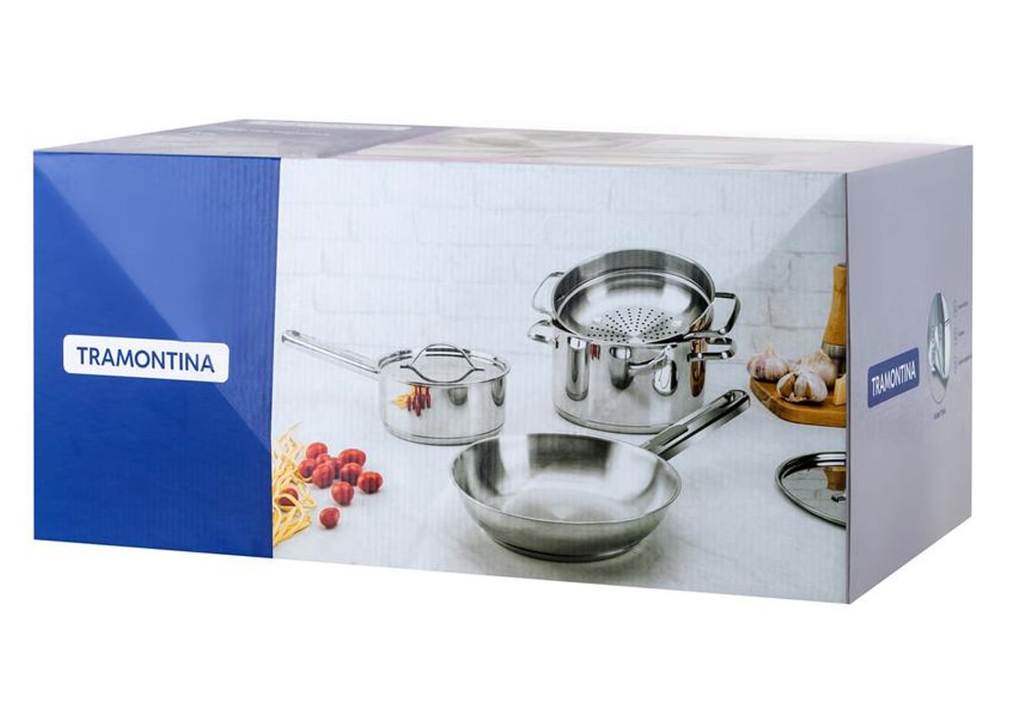 Jogo de Panelas Tramontina Inox Fundo Triplo 4 Peças Isis
