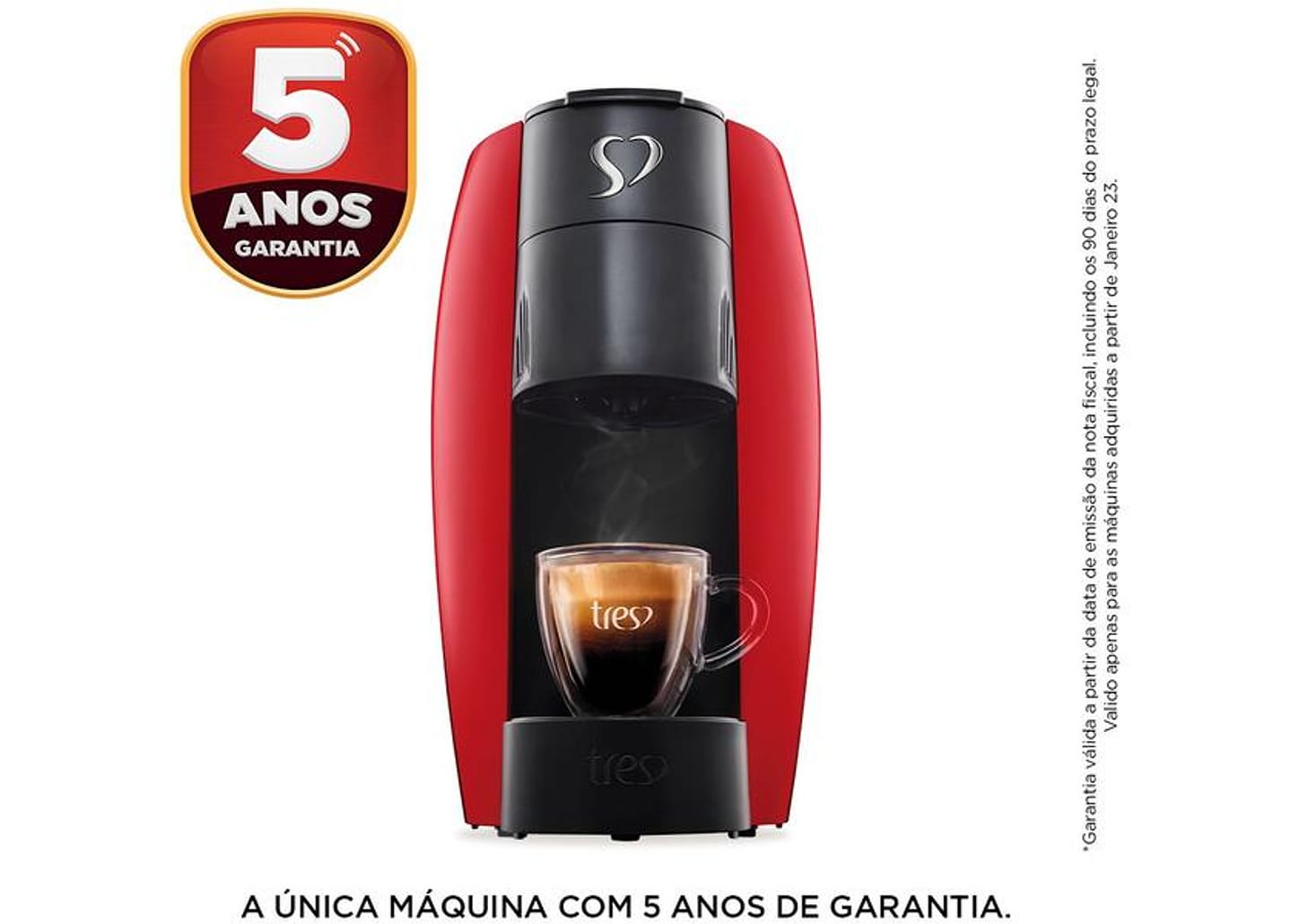 Cafeteira Espresso Tres Lov Vermelha
