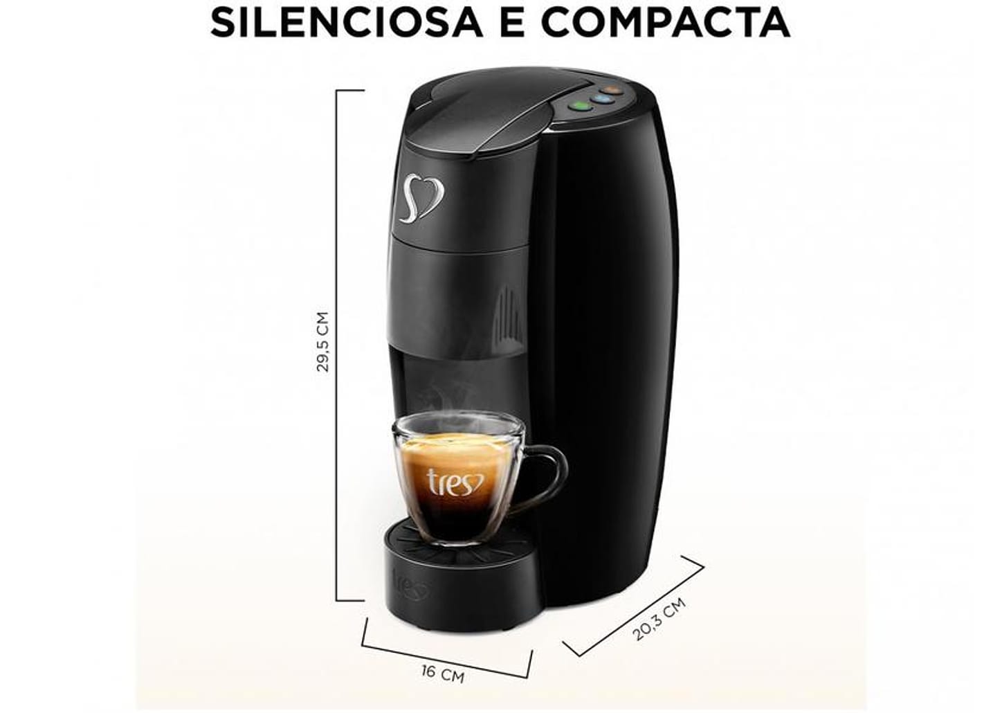 Cafeteira Espresso Tres Lov Preta