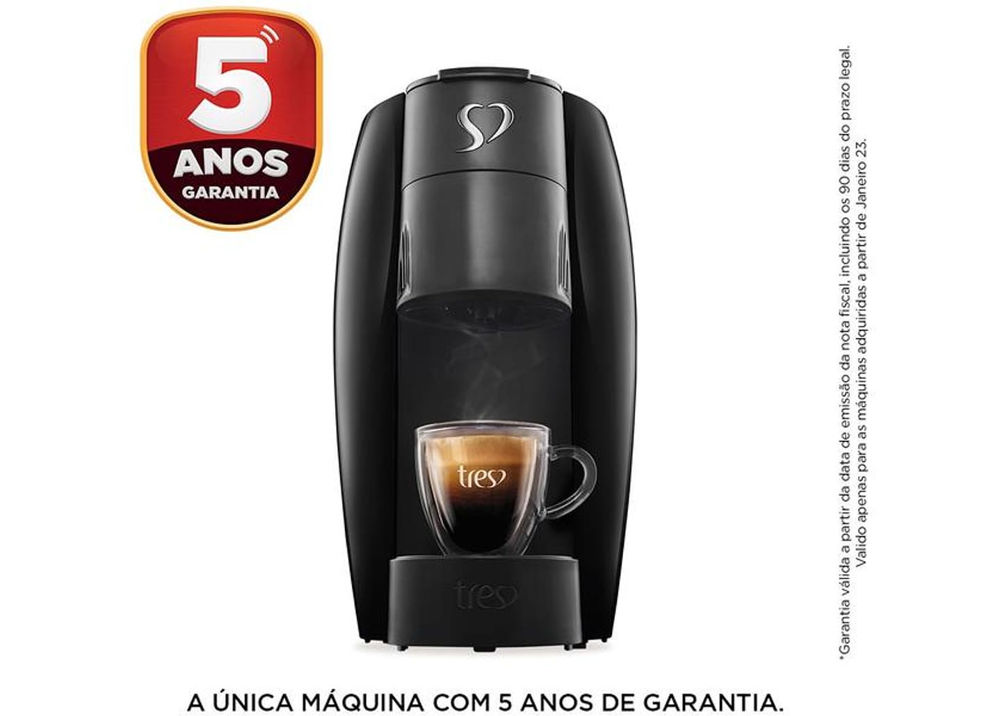Cafeteira Espresso Tres Lov Preta