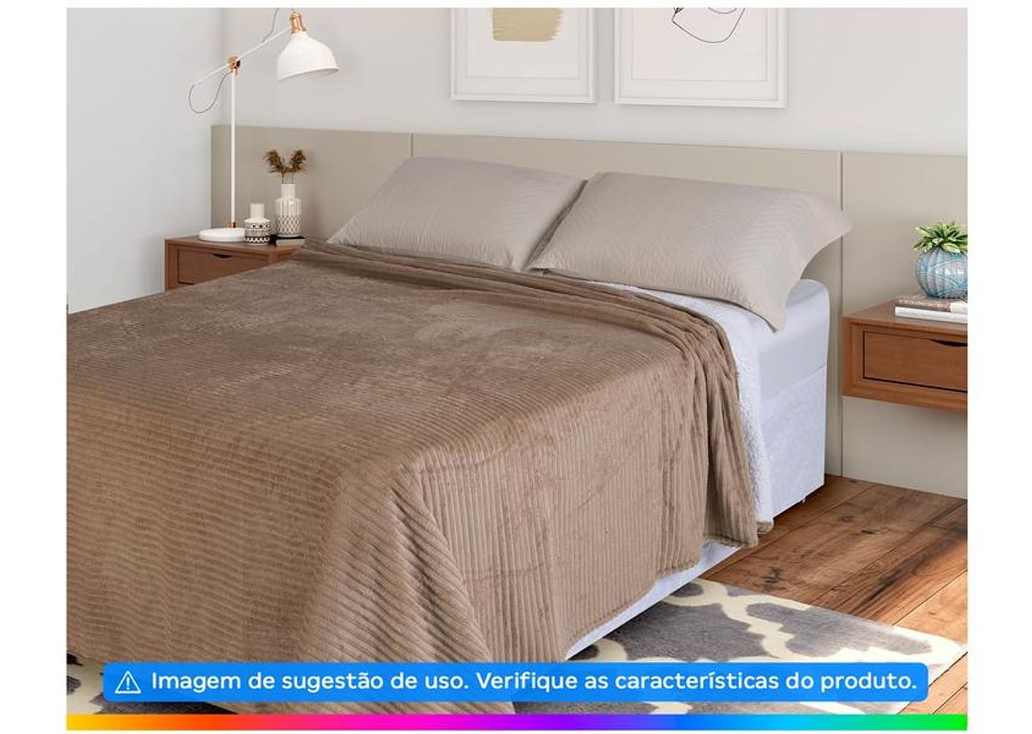 Cobertor Casal Jolitex Poliéster Dyuri Bege