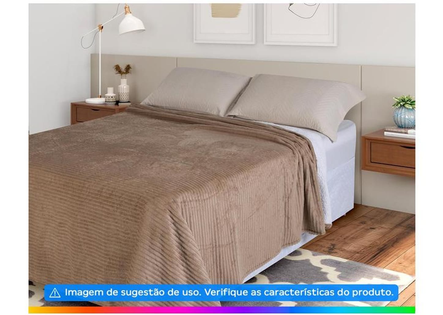 Cobertor Queen Jolitex Poliéster Dyuri Bege