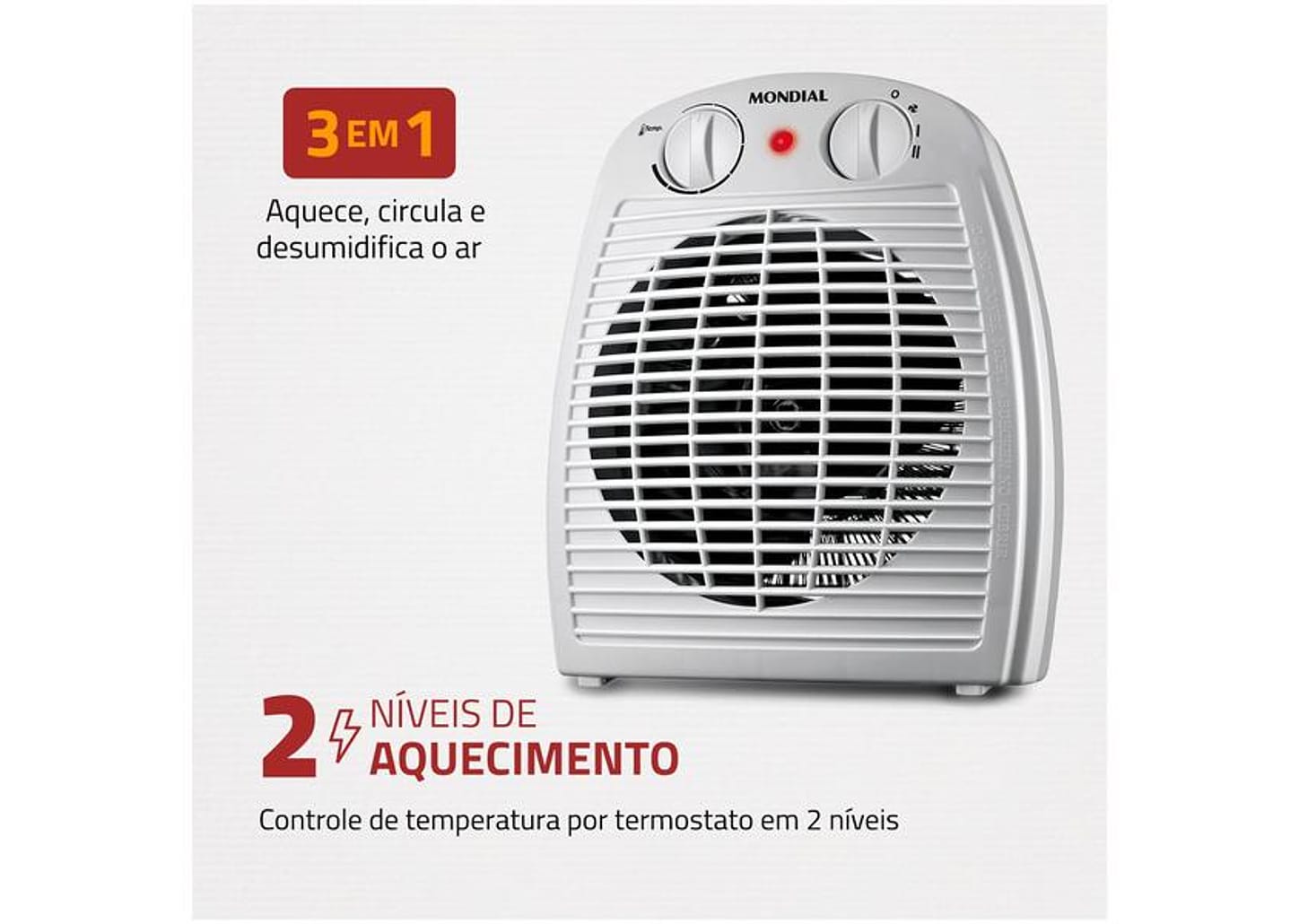 Aquecedor Termoventilador Mondial A-08 Portátil