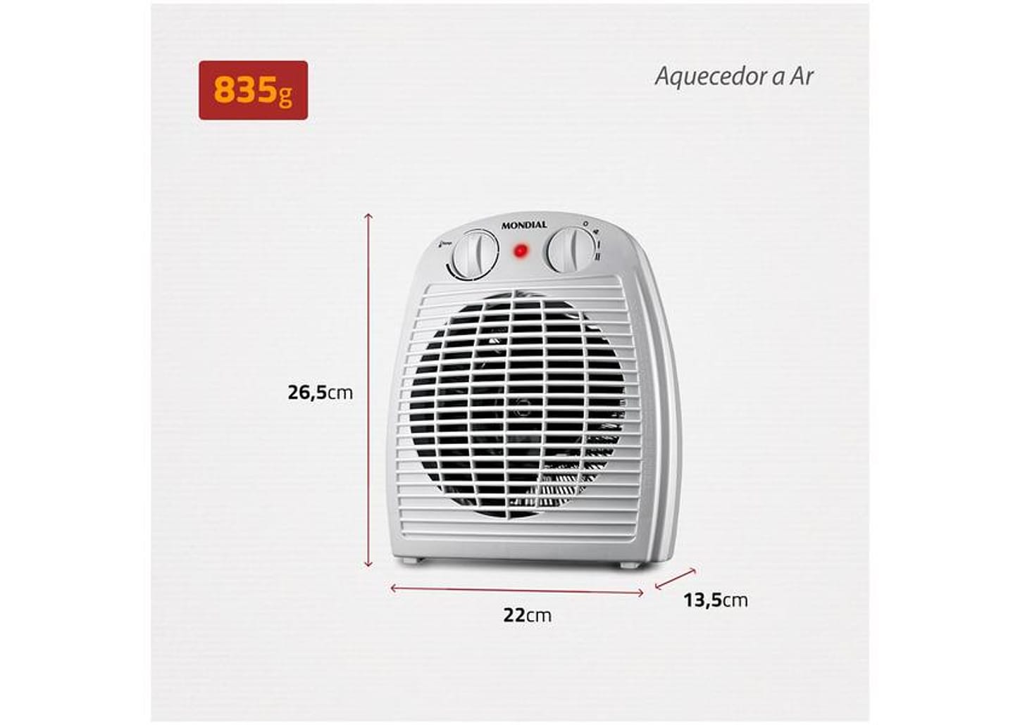 Aquecedor Termoventilador Mondial A-08 Portátil