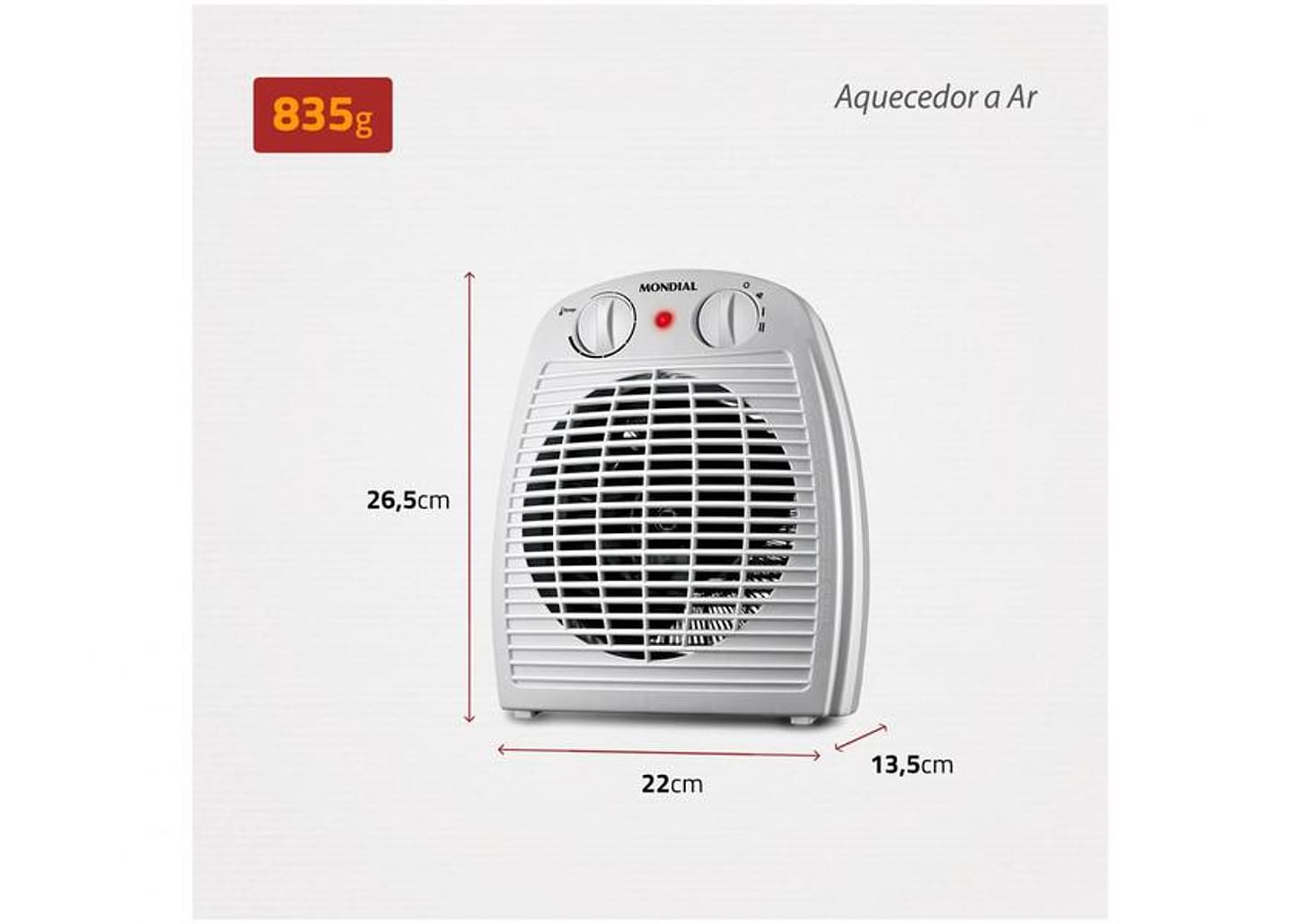 Aquecedor Termoventilador Mondial A-08 Portátil