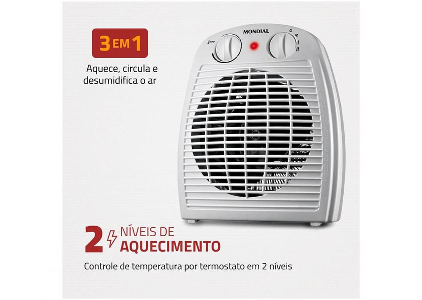 Aquecedor Termoventilador Mondial A-08 Portátil