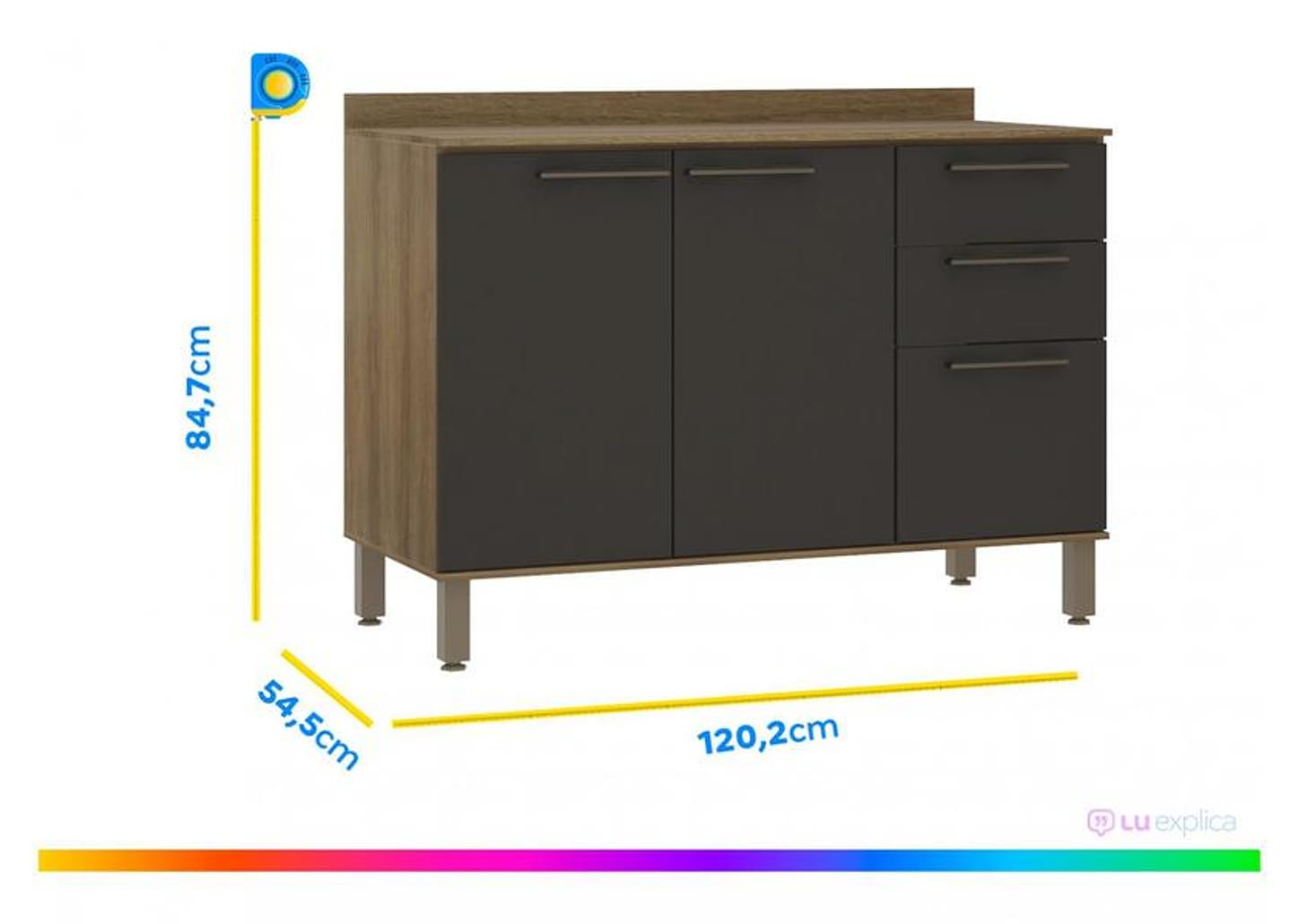 Balcão de Cozinha com Tampo para Pia