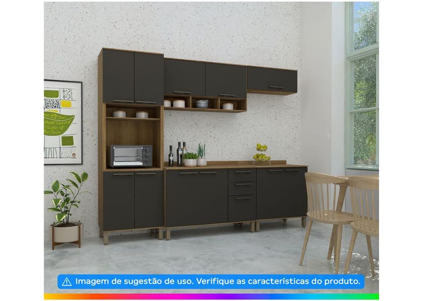 Balcão de Cozinha com Tampo para Cooktop Luciane 2 Portas Suíça