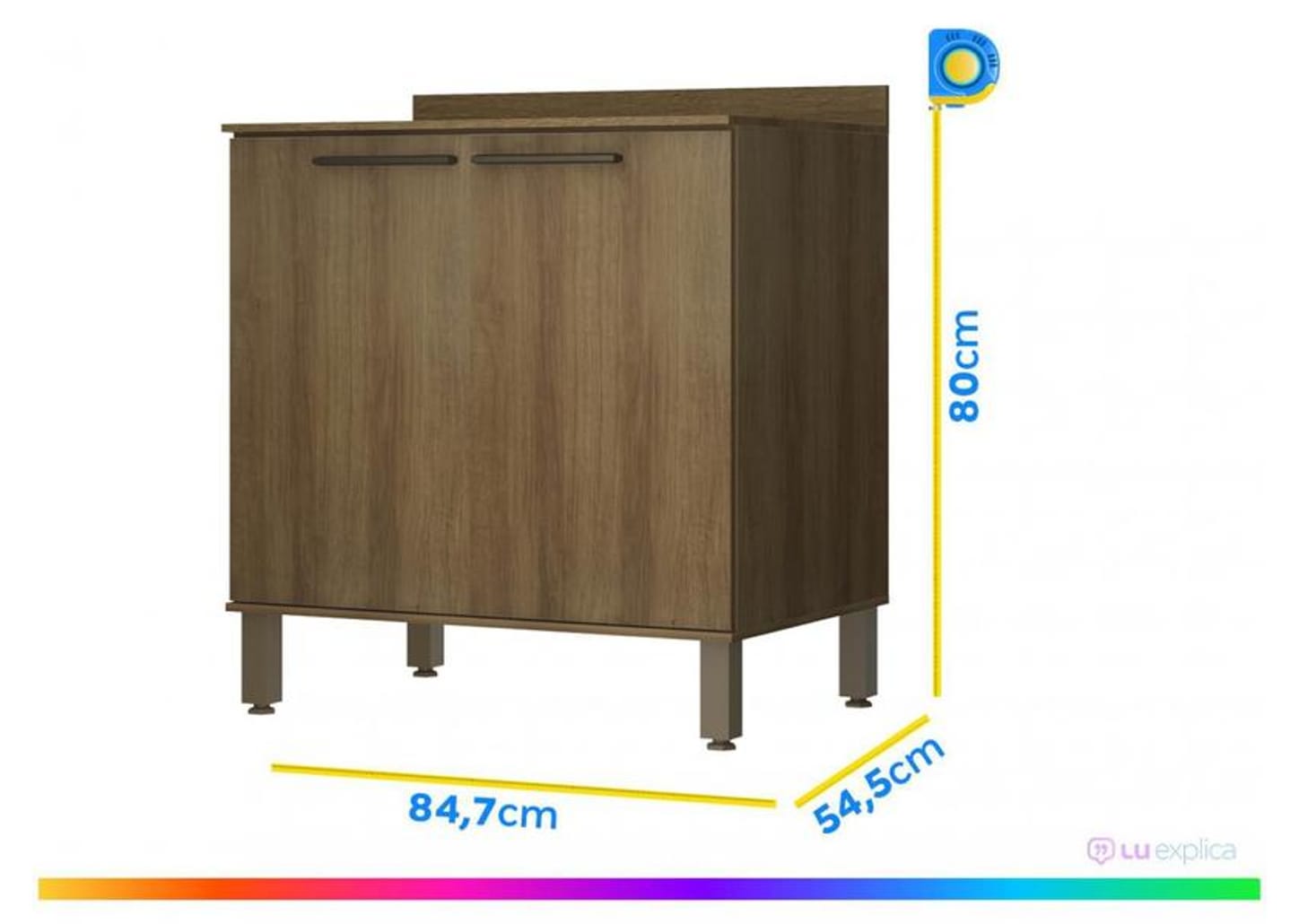 Balcão de Cozinha com Tampo para Cooktop Luciane 2 Portas Suíça