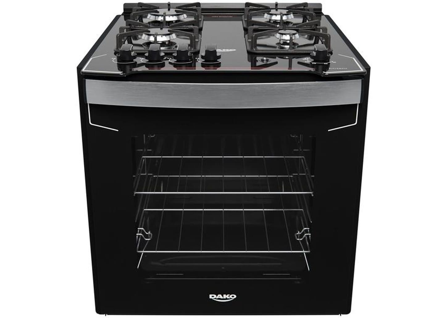 Fogão 4 Bocas de Embutir Dako Mesa de Vidro - Preto Acendimento Automático Diplomata