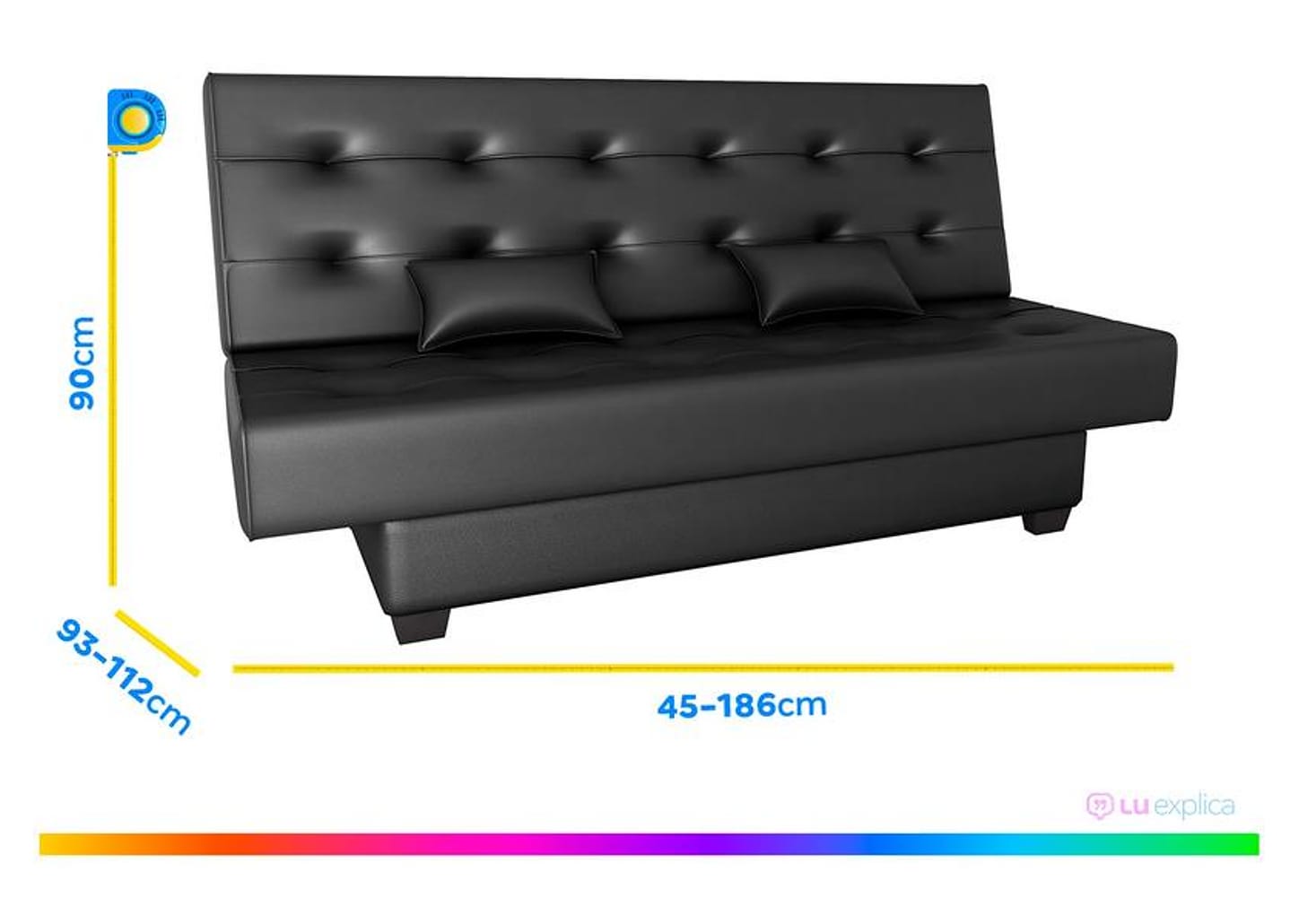 Sofá-cama Casal 3 Lugares Reclinável Matrix Laila