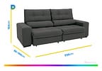 Sofá Retrátil Reclinável 4 Lugares Suede Brunello Linoforte