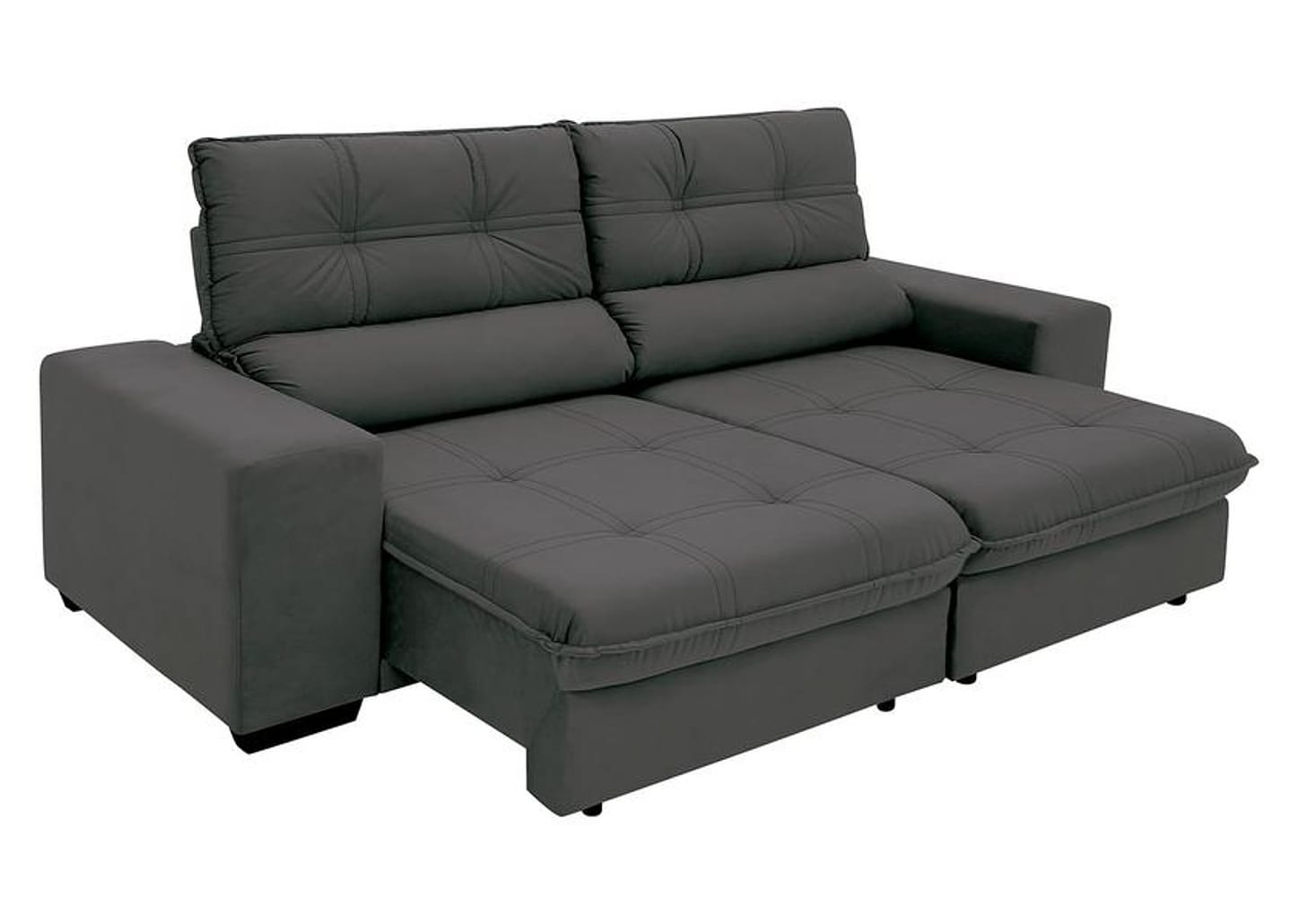 Sofá Retrátil Reclinável 4 Lugares Suede Brunello Linoforte