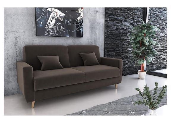 Sofá-cama Casal 3 Lugares Reclinável Veludo Matrix Emília