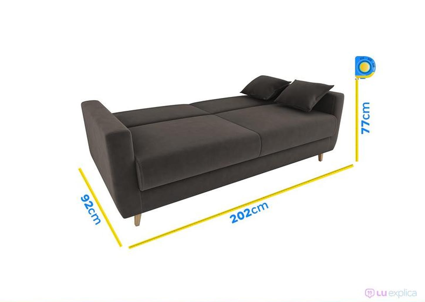 Sofá-cama Casal 3 Lugares Reclinável Veludo Matrix Emília