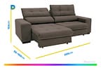 Sofá Retrátil Reclinável 3 Lugares Suede Brunello Linoforte