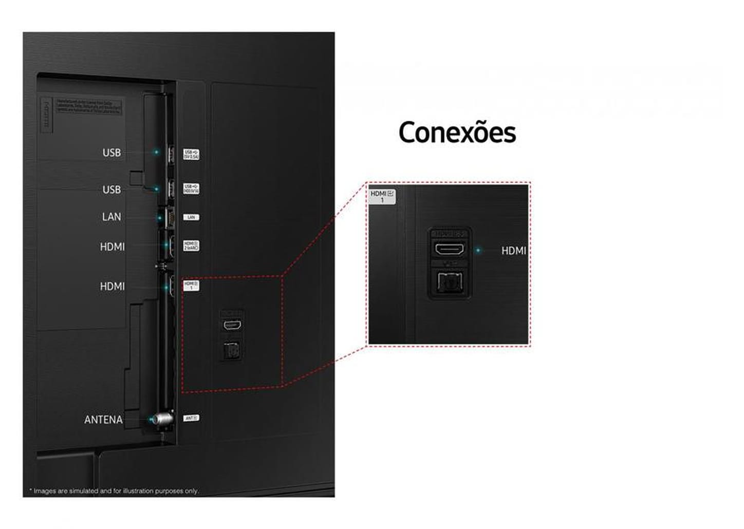 Smart TV 65” UHD 4K LED Crystal Samsung 65CU8000 - Wi-Fi Bluetooth Alexa 3 HDMI