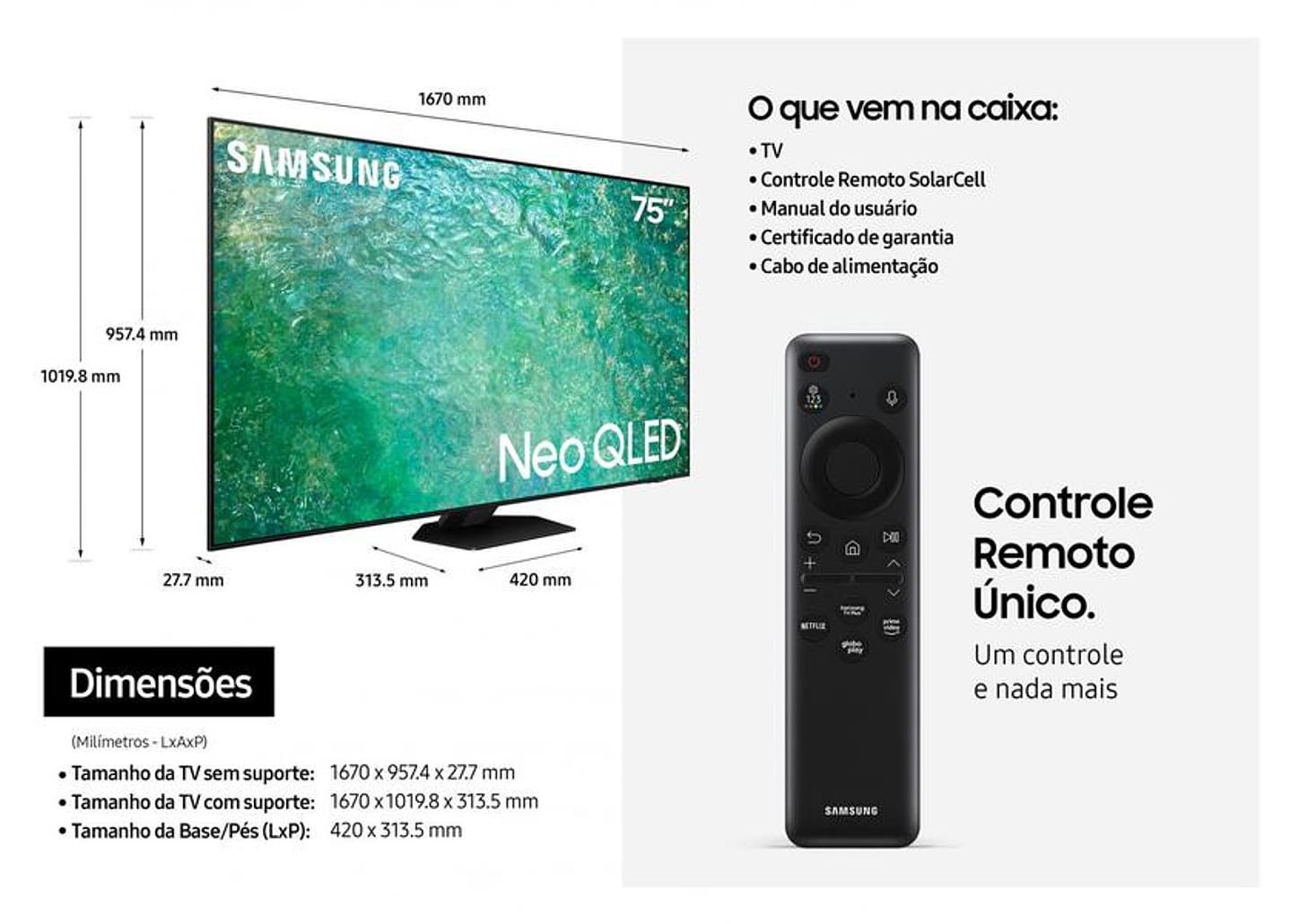 Smart TV 75” Ultra HD 4K Neo QLED Samsung QN75QN85 120Hz Wi-Fi Bluetooth