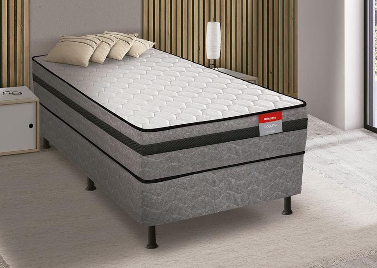 Cama Box Solteiro Reconflex Conjugada de Mola - Ensacada 52x88x188cm Laguna