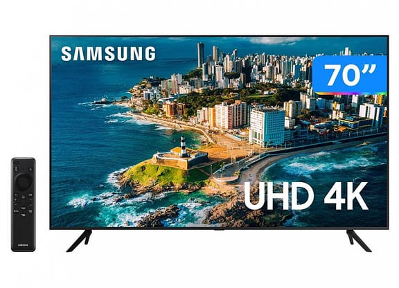 Smart TV 70” UHD 4K LED Samsung 70CU7700 - Wi-Fi Bluetooth Alexa 3 HDMI