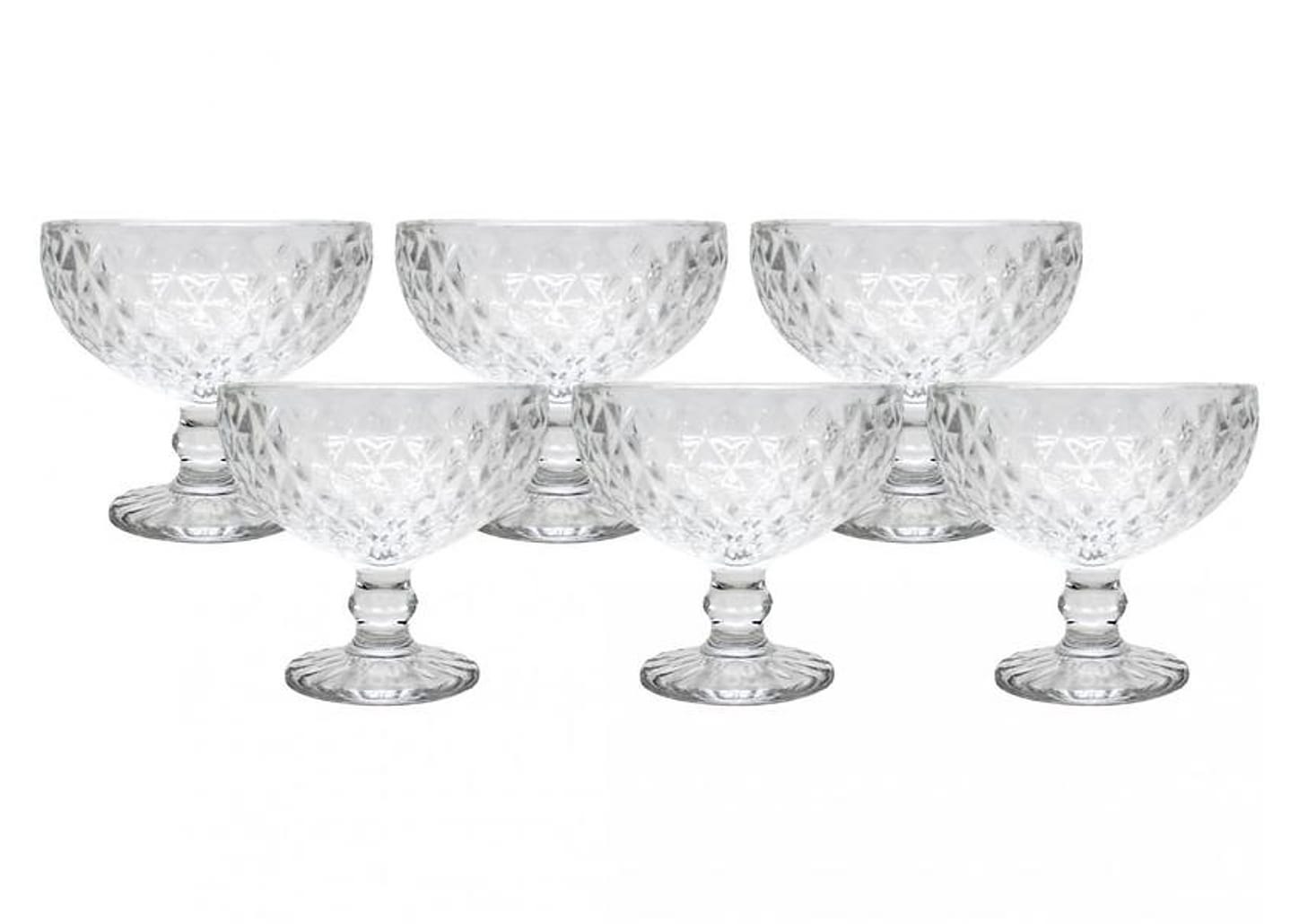 Jogo de Taças de Sobremesa de Vidro 380ml 6 Peças Haus Concept Bico de Jaca