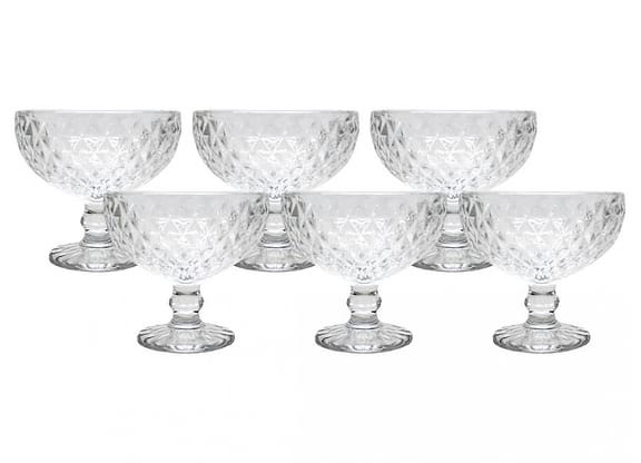 Jogo de Taças de Sobremesa de Vidro 380ml 6 Peças Haus Concept Bico de Jaca