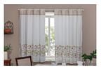 Cortina para Cozinha Sultan Branco e Bege - Casa Alegre Martina 140x200cm com Toalha de Mesa