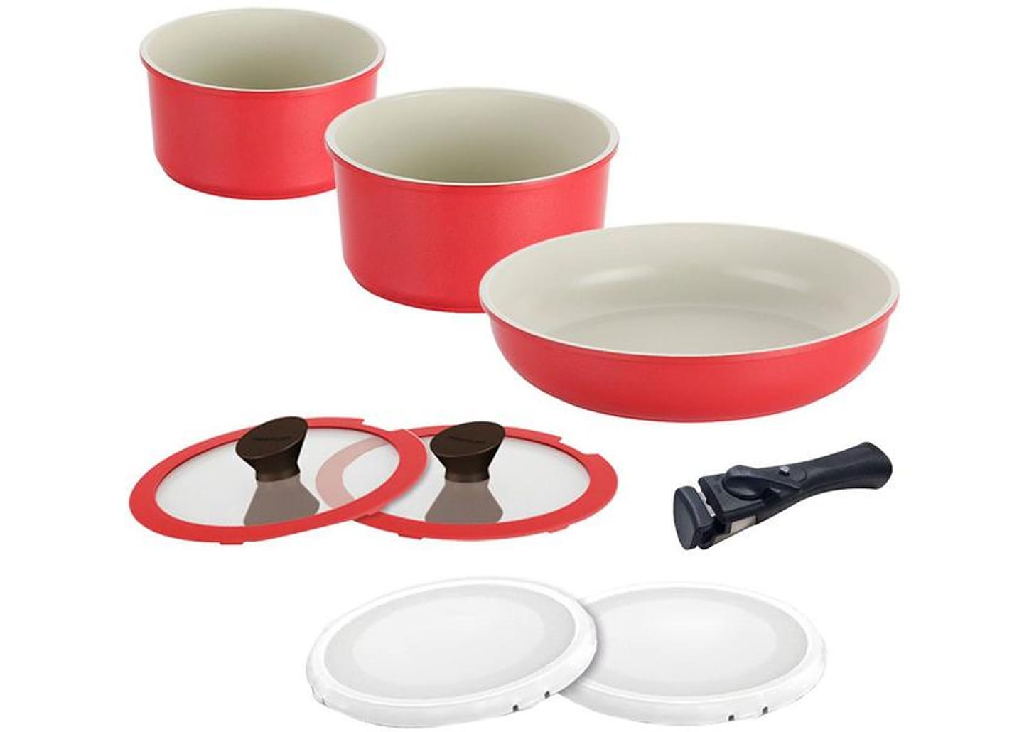 Jogo de Panelas Neoflam Revestimento Cerâmico de Alumínio Salmão 3 Peças Midas Plus