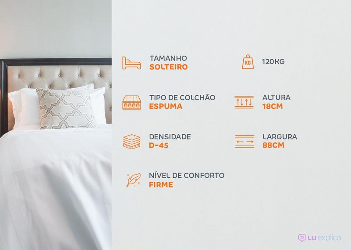 Colchão Solteiro Prorelax de Espuma D-45 18x88x188cm Jade