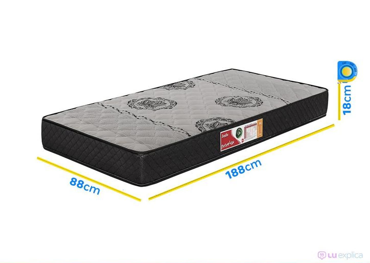 Colchão Solteiro Prorelax de Espuma D-45 18x88x188cm Jade