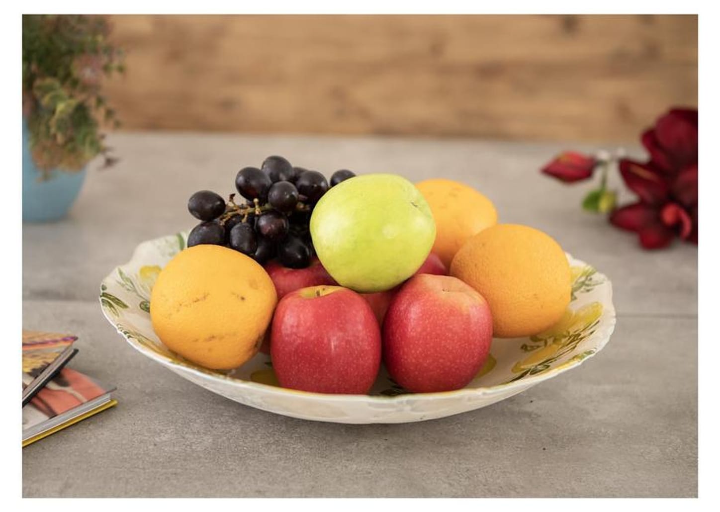 Centro de Mesa de Vidro Redondo Nell Limão