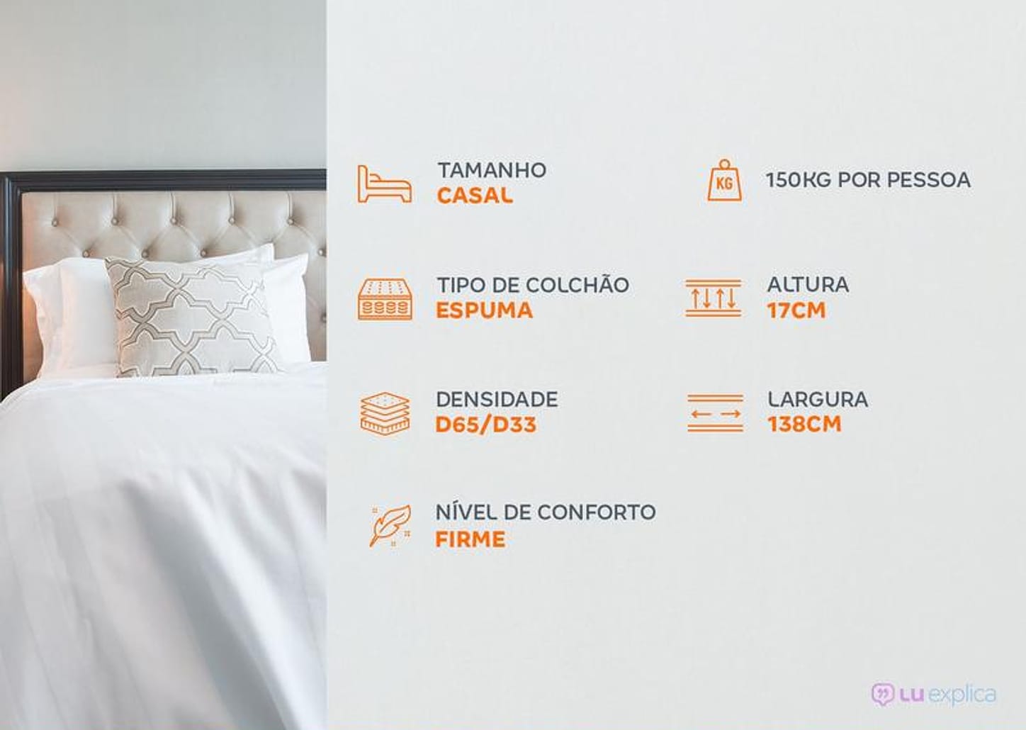 Colchão Casal Prorelax de Espuma D65/D33 17x138x188cm Opala Max Firm