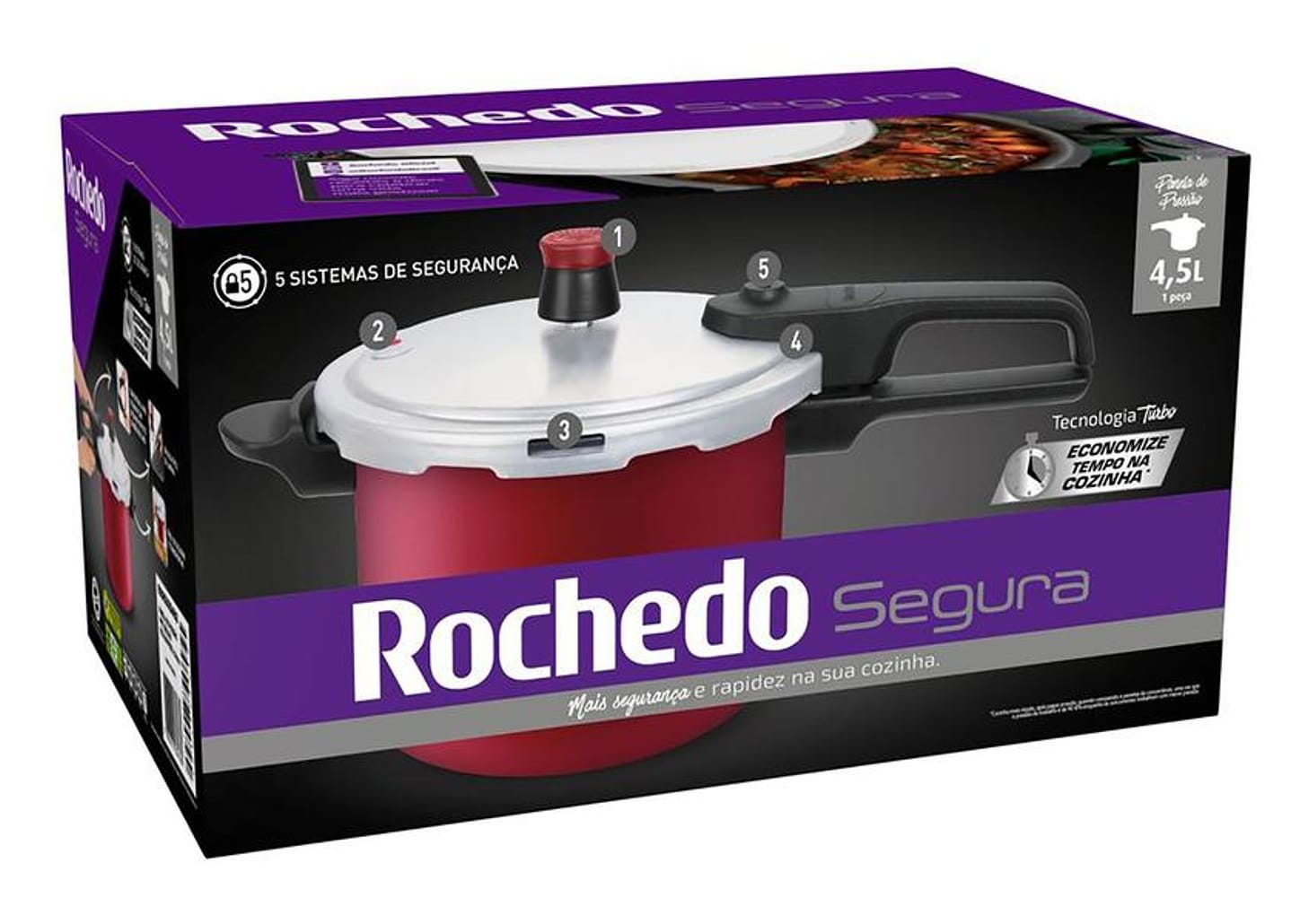 Panela de Pressão Rochedo 4,5L Vermelho - Segura
