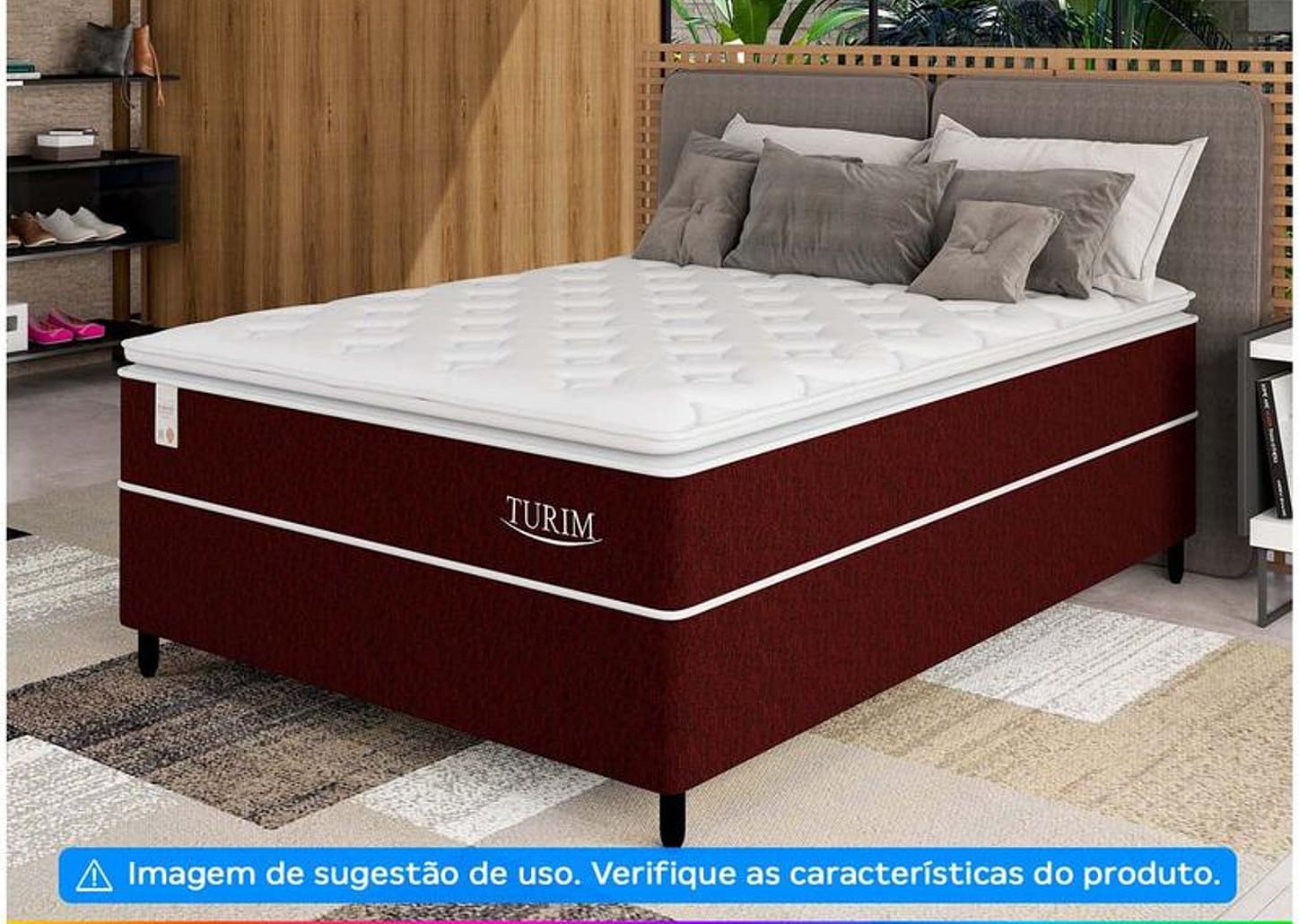 Base Cama Box Casal Plumatex 25x138x188cm - Turim