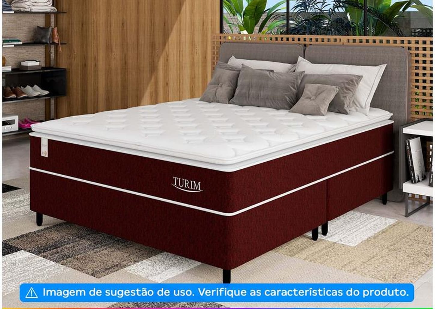 Base Cama Box Queen Plumatex Bipartida 25x158x198cm Turim