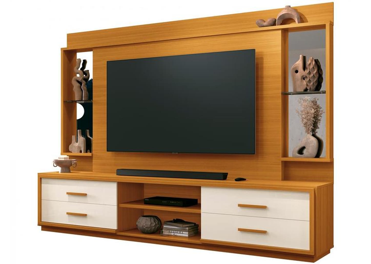 Estante Home para TV até 75” 4 Gavetas EDN Móveis Leni