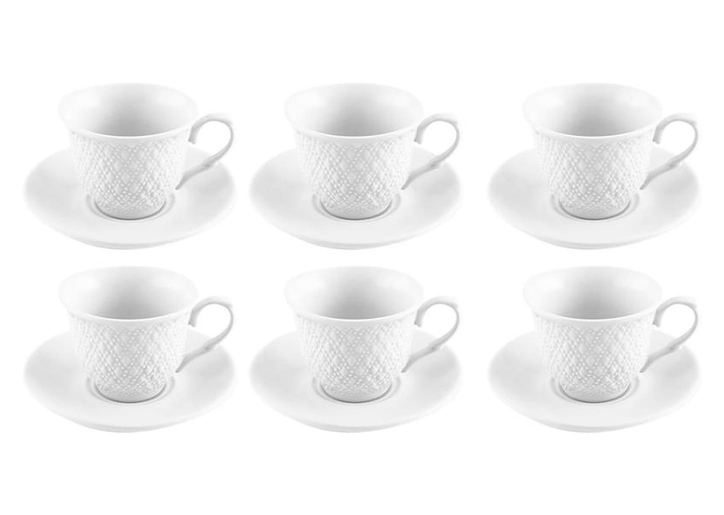 Jogo de Xícaras de Café de Porcelana 65ml Wembley - Hauskraft 6 Peças