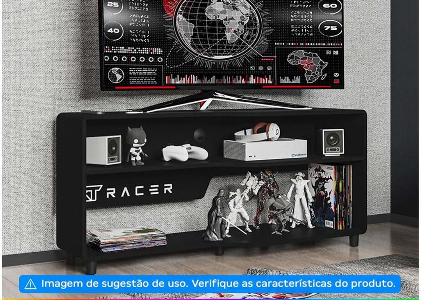 Rack para TV até 50” Politorno XT Racer Max Air