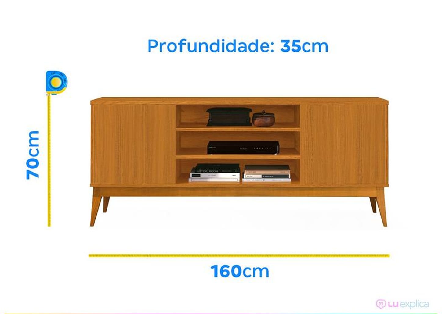 Rack para TV até 43” Bancada 2 Portas EDN Móveis