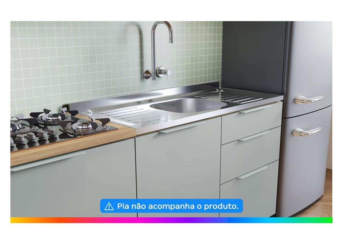 Cozinha Completa Nesher Duquesa 100% MDF com Balcão 5 Portas 4 Gavetas