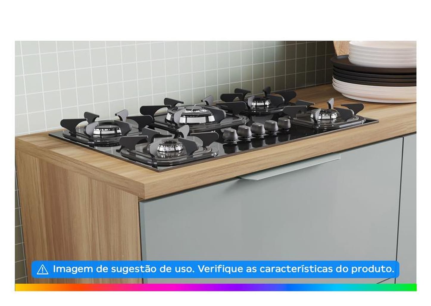 Cozinha Completa Nesher Duquesa 100% MDF com Balcão 5 Portas 4 Gavetas