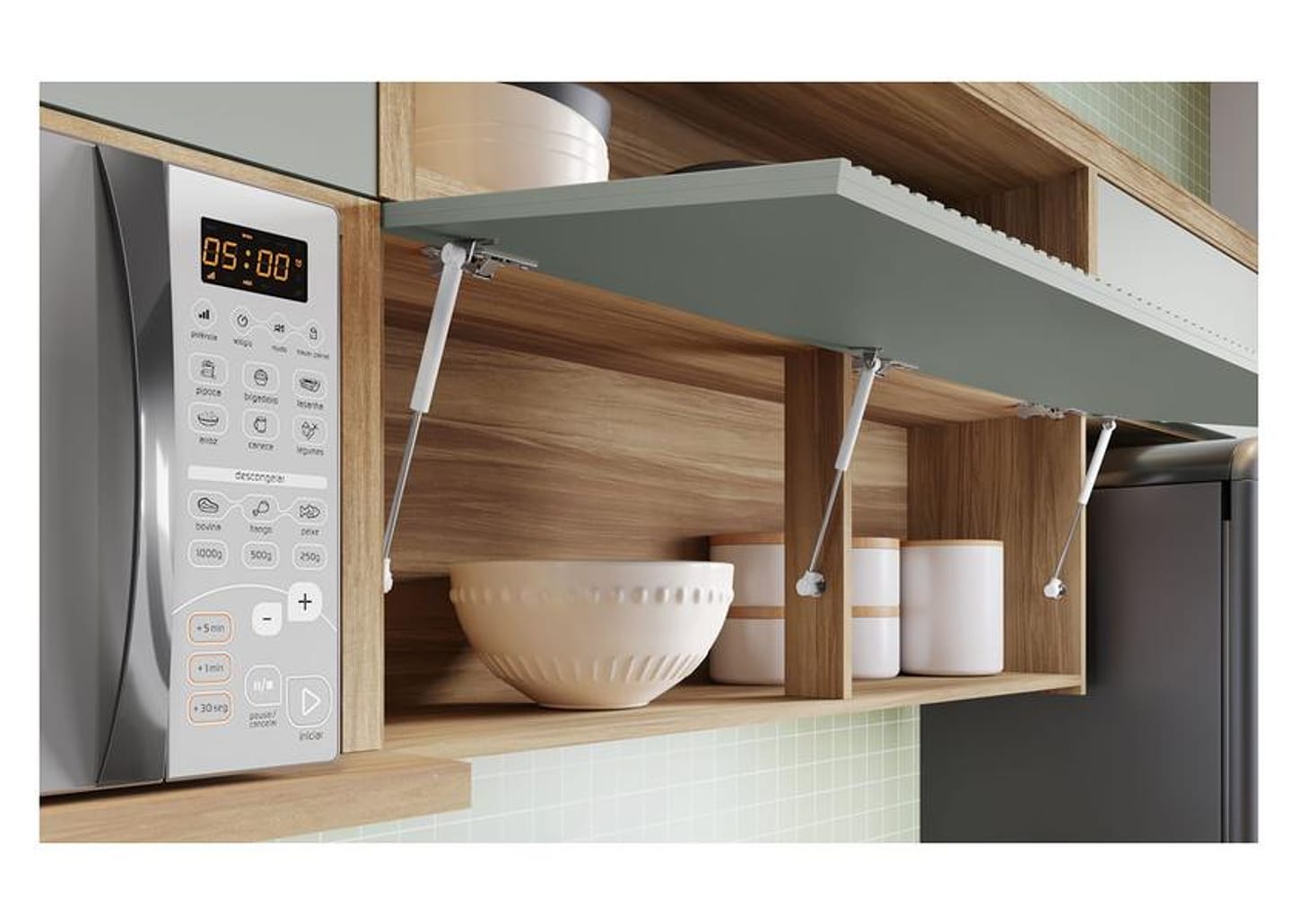 Cozinha Completa Nesher Duquesa 100% MDF com Balcão 5 Portas 4 Gavetas