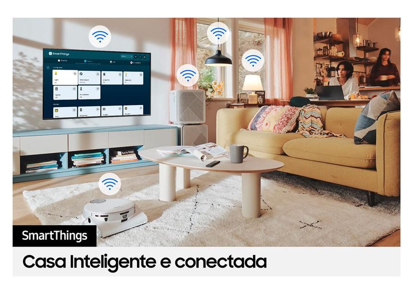 Smart TV 65” 4K OLED Samsung QN65S90CA 144Hz Wi-Fi Bluetooth com Alexa 4 HDMI 2 USB