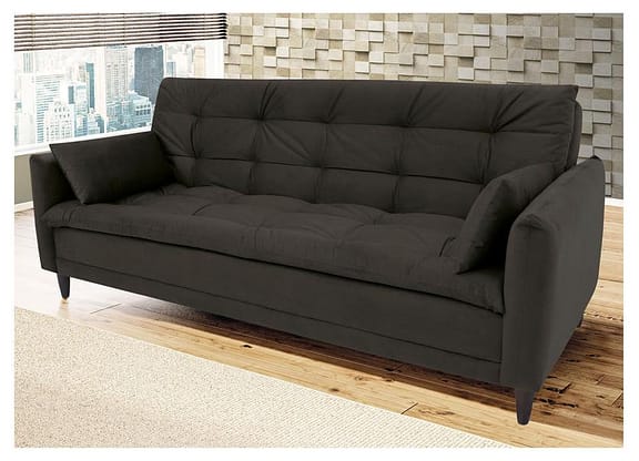 Sofá-cama Casal 3 Lugares Reclinável Suede - Linoforte Estela