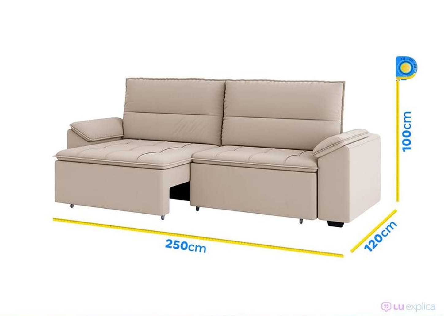 Sofá Retrátil Reclinável 5 Lugares Veludo Panamá Besthouse