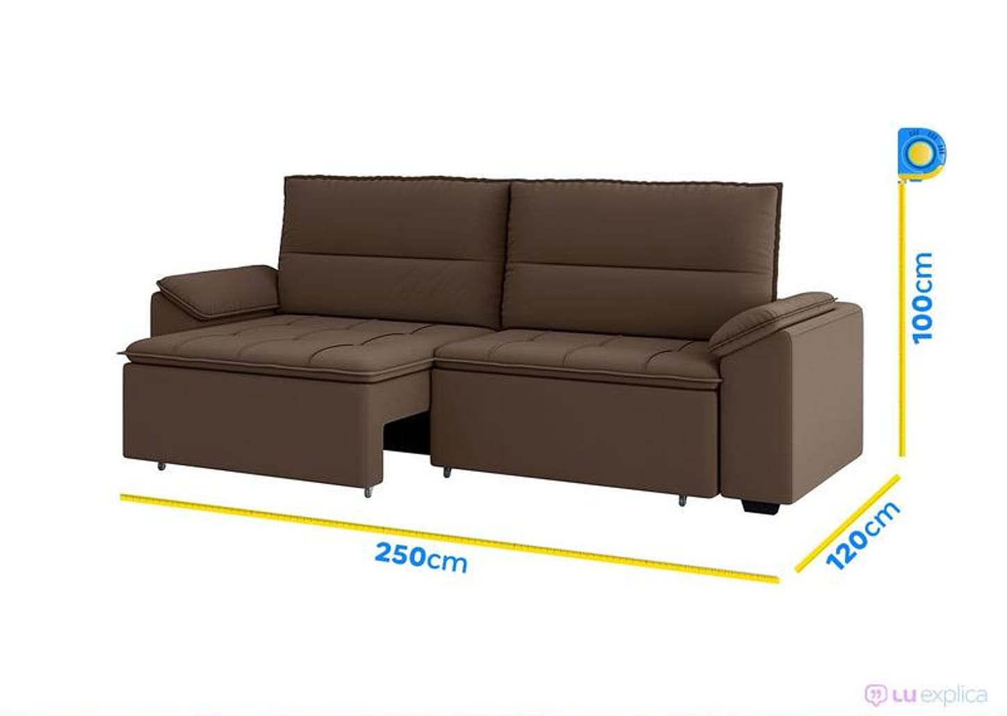 Sofá Retrátil Reclinável 5 Lugares Veludo Panamá Besthouse