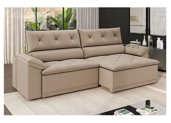 Sofá Retrátil Reclinável 3 Lugares Veludo Ibiza Besthouse