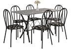 Mesa de Jantar 6 Cadeiras Retangular Preta - Artefamol America Bruna